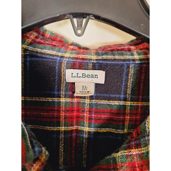 L.L. Bean Women's Flannel Button-Up Long-Sleeved Multi-Color Shirt - Picture 6 of 6